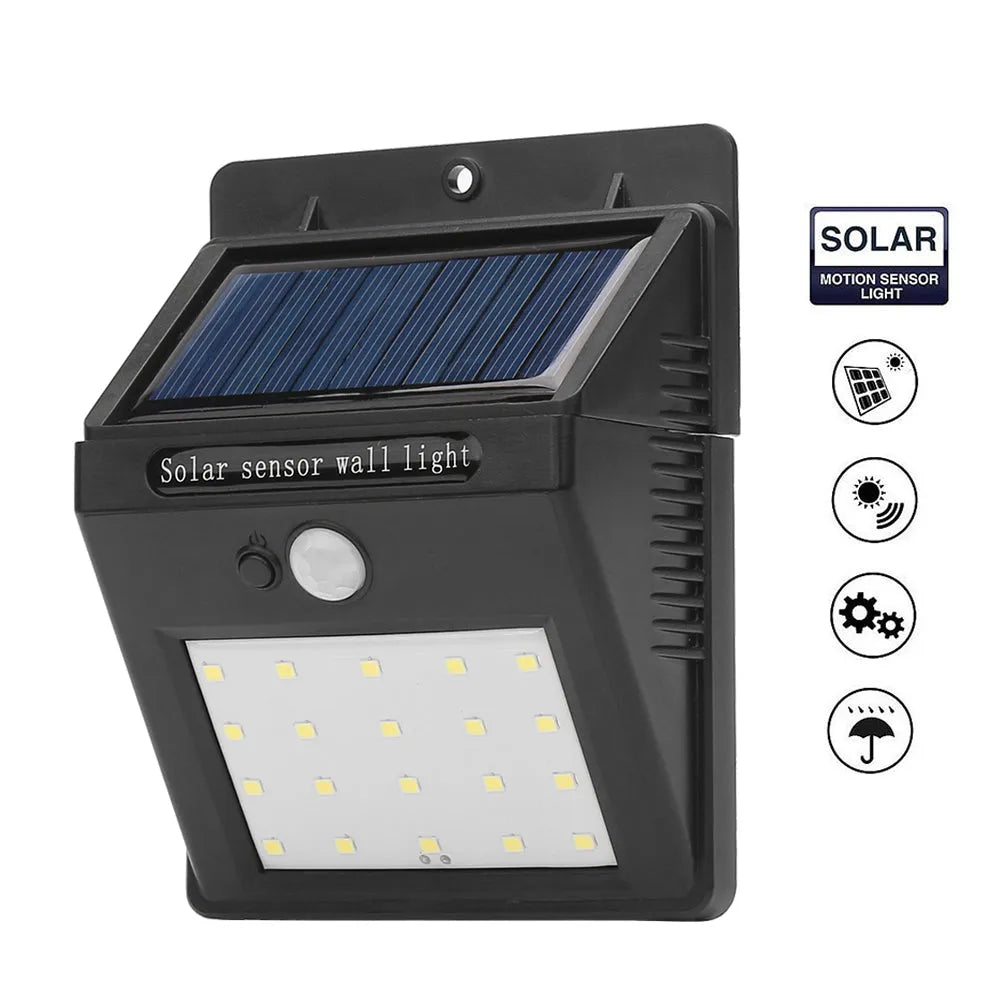 Vibe Geeks Wall Mount 20 LED Motion Sensor Solar Lights
